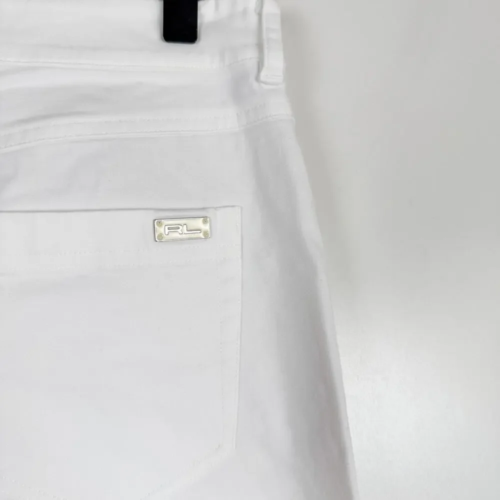 Polo Golf Ralph Lauren Low Rise Skinny Slim Leg Chino Pants White Ankle - 2